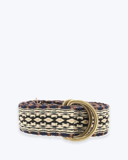 CINTURÓN ÉTNICO BEIGE-NEGRO GUANABANA