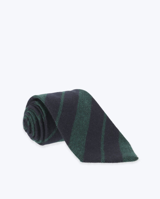 CORBATA DE CASHMERE FULHAM 4/VERDE RAYA AZUL / U