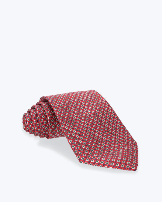 CORBATA DE SEDA ROJA CON FLORES FULHAM