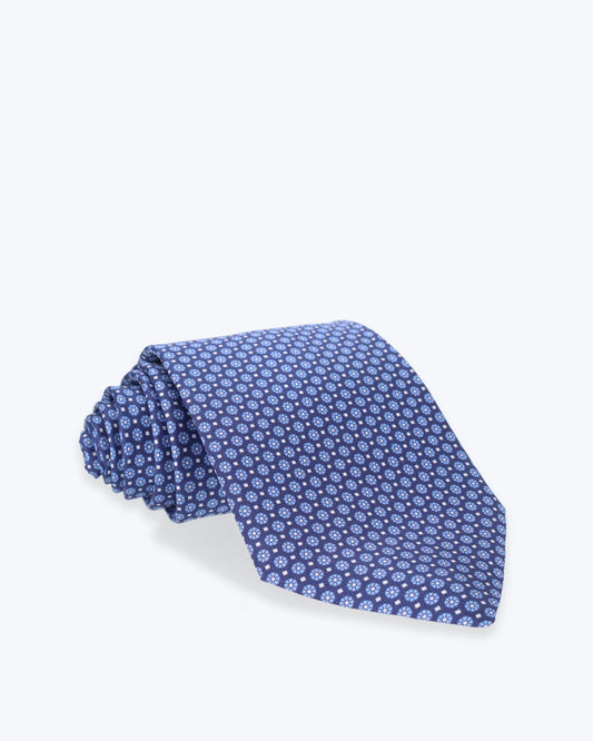 CORBATA DE SEDA AZUL CON FLORES FULHAM