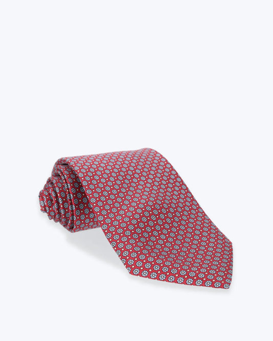 CORBATA ROJA CON FLORES FULHAM