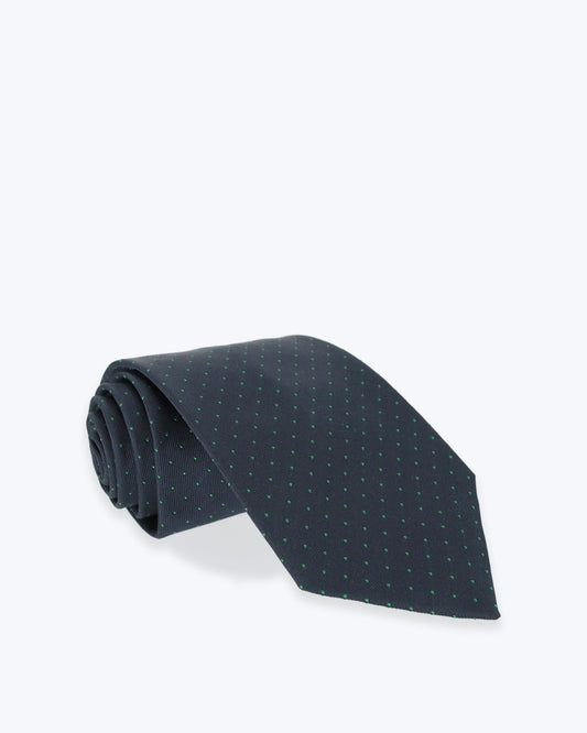 CORBATA DE SEDA AZUL CON TOPOS PETRONIUS