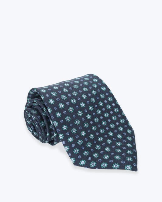 CORBATA DE SEDA NAVY CON FLORES FULHAM