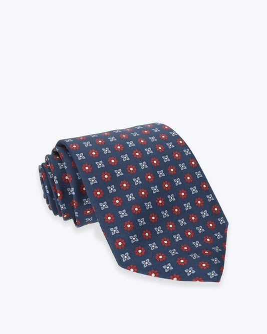 CORBATA DE SEDA NAVY CON FLORES FULHAM