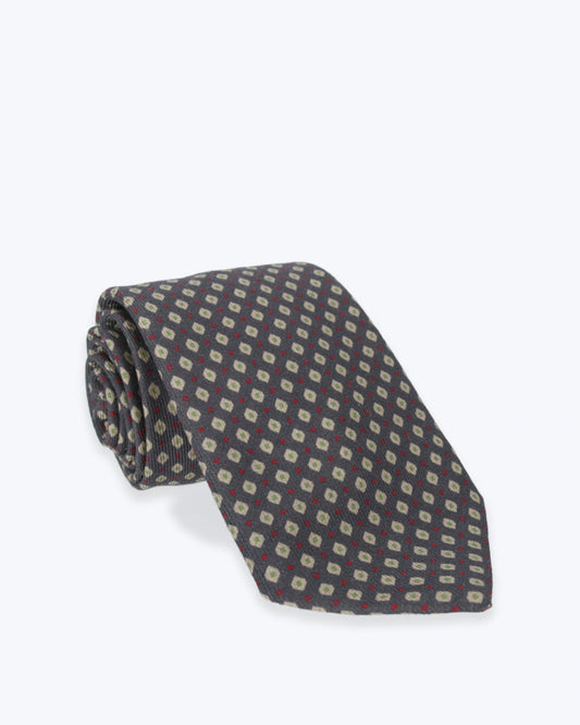 CORBATA DE LANA GRIS ESTAMPADA FULHAM