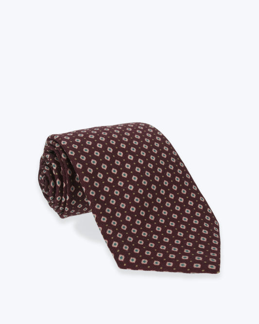 CORBATA DE LANA BURDEOS ESTAMPADA FULHAM