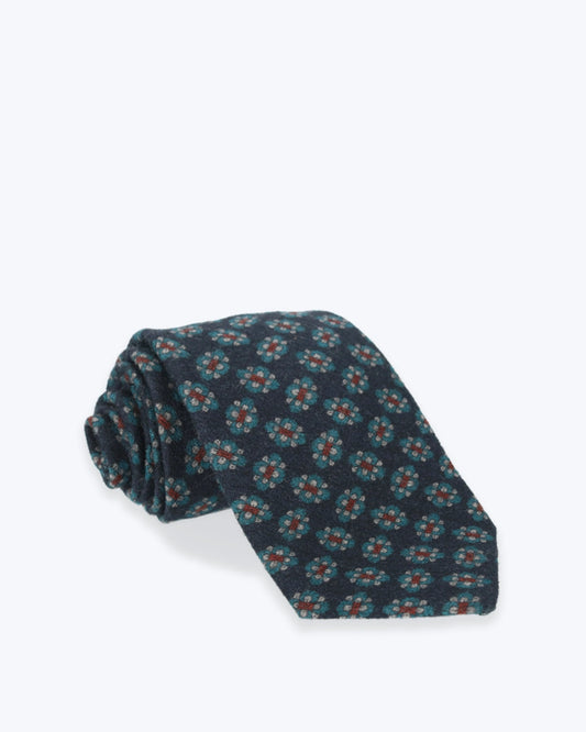 CORBATA DE LANA NAVY CON FLORES FULHAM