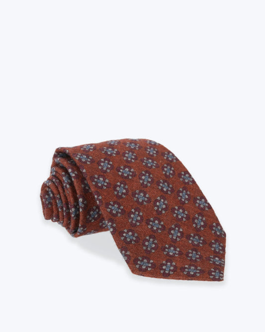 CORBATA DE LANA TEJA CON FLORES FULHAM