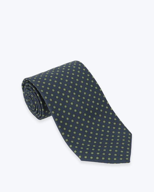 CORBATA AZUL FLOR VERDE FULHAM