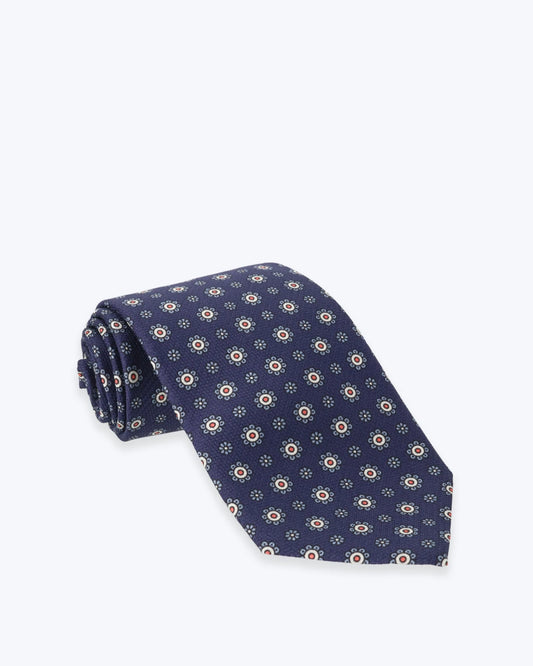 CORBATA DE SEDA AZUL FLORES ALTEA