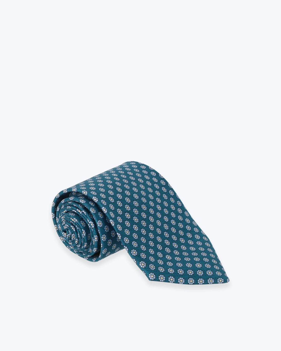 CORBATA DE SEDA VERDE AGUA CON FLORES FULHAM