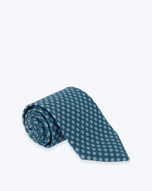 CORBATA DE SEDA AZUL CON FLORES FULHAM