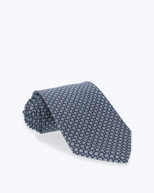 CORBATA DE SEDA NAVY CON FLORES FULHAM