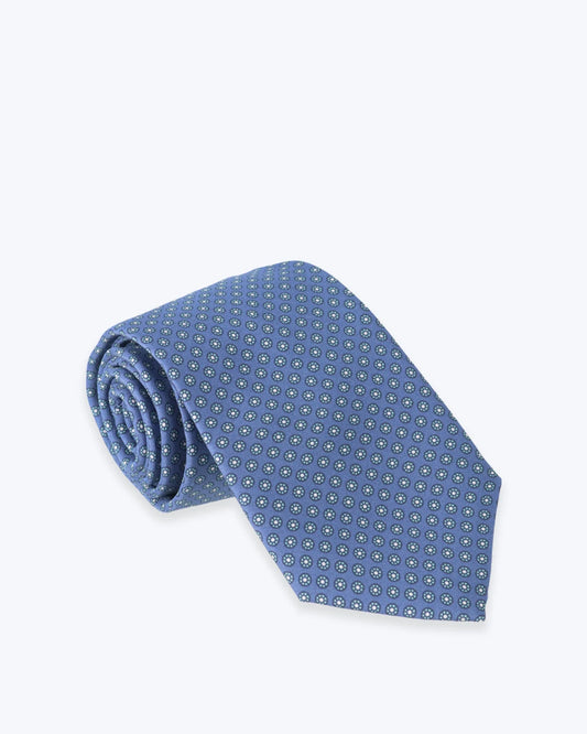CORBATA AZUL DE SEDA CON FLORES FULHAM
