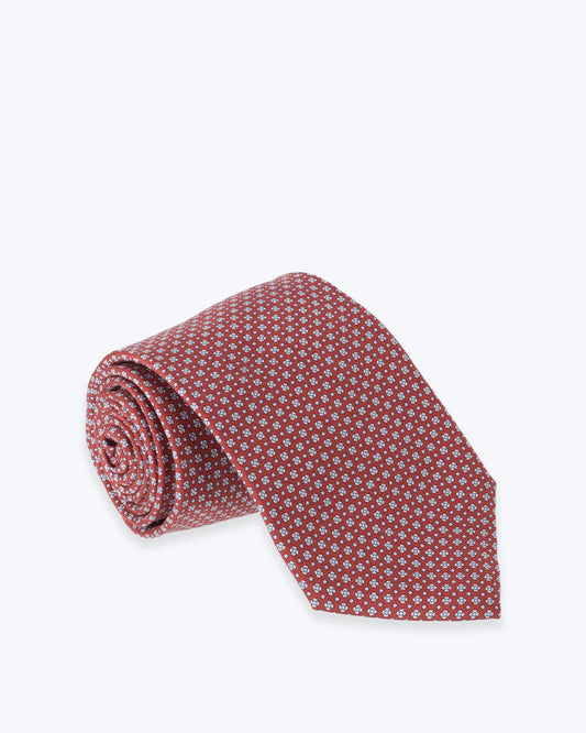 CORBATA DE SEDA ROJA CON FLORES FULHAM