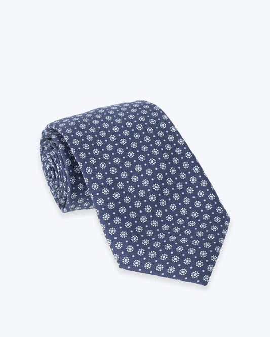 CORBATA DE SEDA AZUL CON FLORES FULHAM