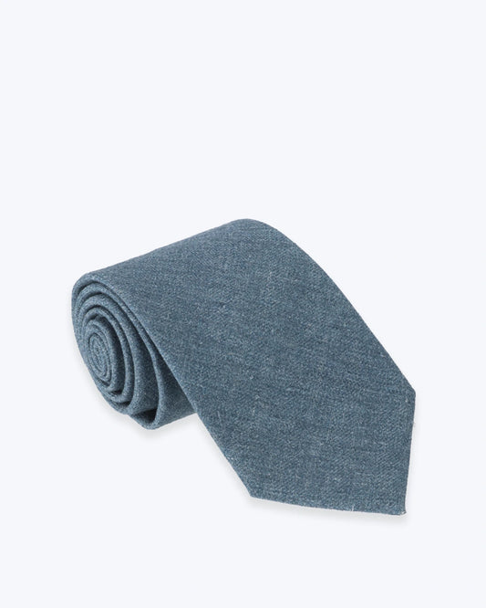 CORBATA DE LINO AZUL FULHAM