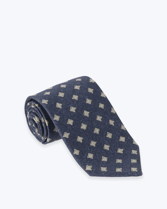 CORBATA DE SEDA AZUL CON ROMBOS FULHAM