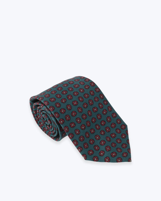 CORBATA DE SEDA VERDE ESTAMPADA FULHAM