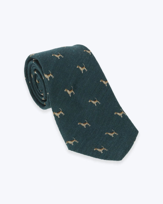 CORBATA VERDE CON ESTAMPADO DE PERROS FULHAM