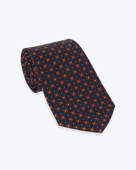 CORBATA ATKINSONS AZUL CON ESTAMPADO GEOMÉTRICO