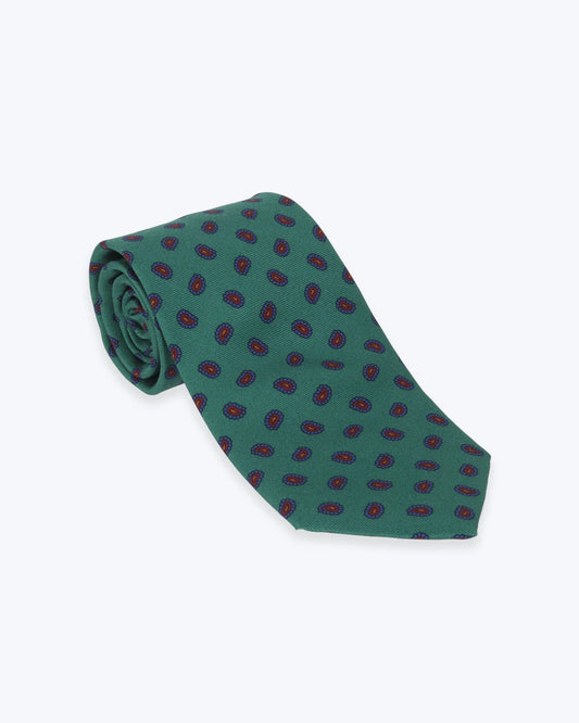 CORBATA ATKINSONS DE SEDA VERDE ESTAMPADA