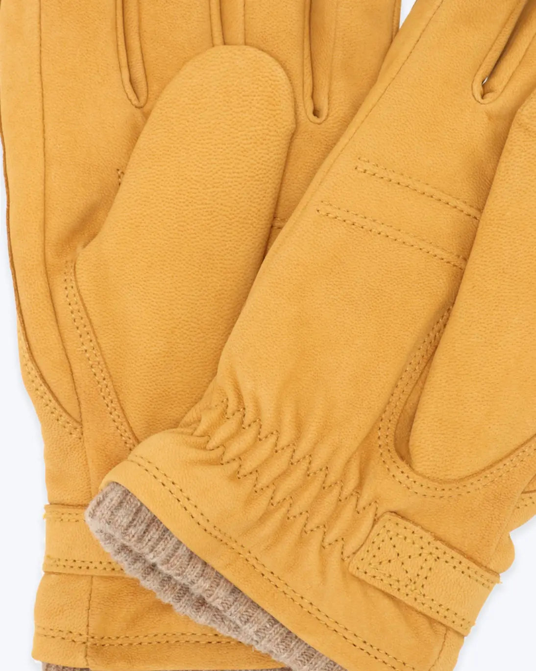 GUANTES ARTHUR DE PIEL MOSTAZA HESTRA
