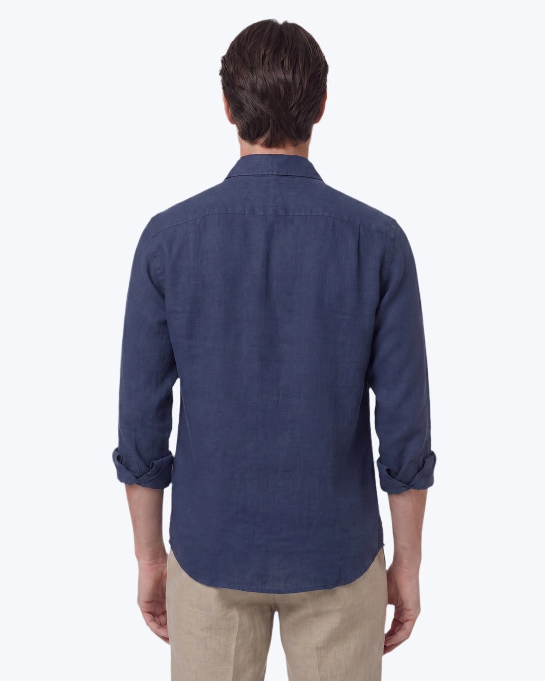 CAMISA NAVY DE LINO CON DOS BOLSILLOS SEEMS