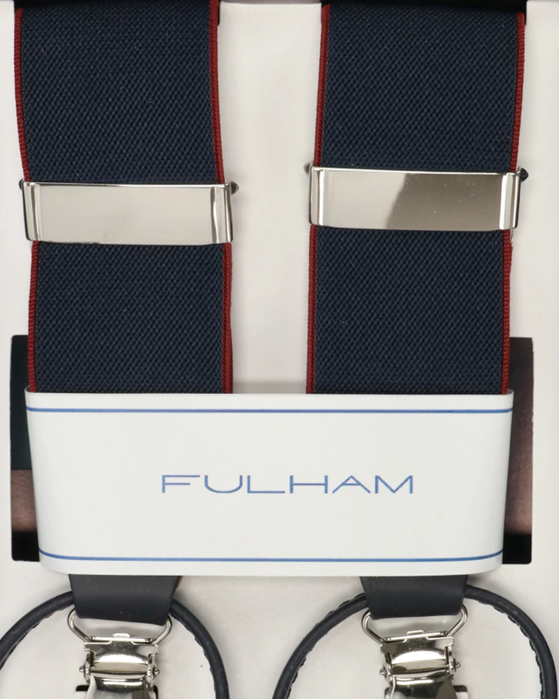 TIRANTES AZUL MARINO CON DETALLE BURDEOS FULHAM