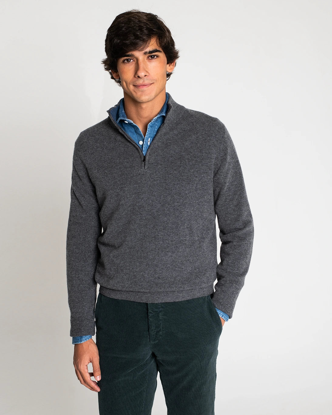 JERSEY CON CREMALLERA GRIS OSCURO TWAY