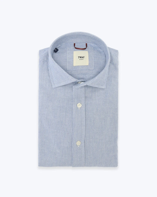 CAMISA AZUL DE RAYAS TWAY