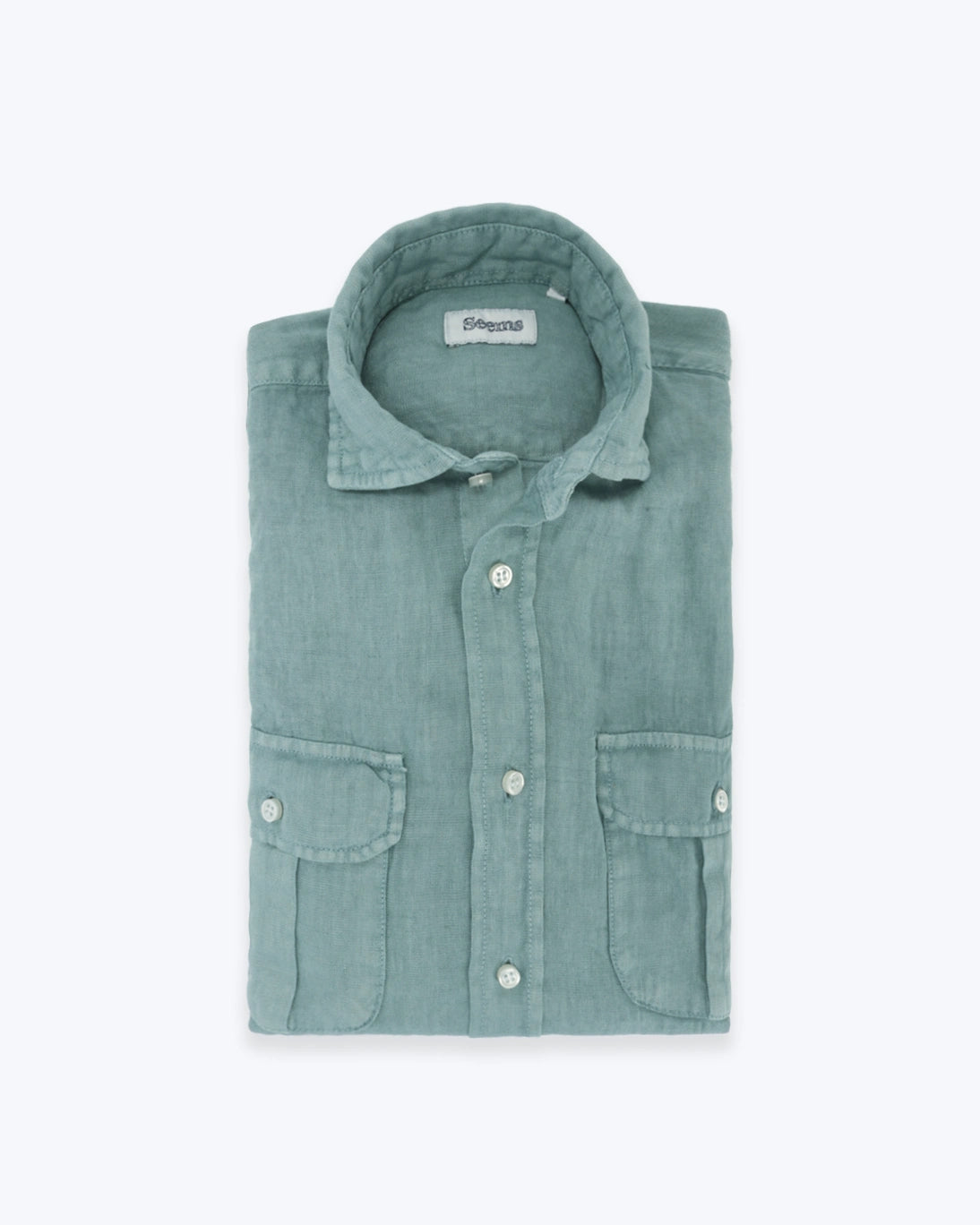 GUAYABERA DE LINO VERDE AGUA SEEMS