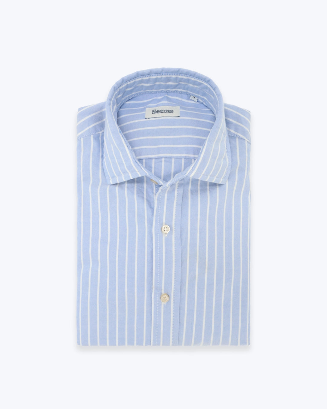 CAMISA AZUL DE RAYA BLANCA SEEMS