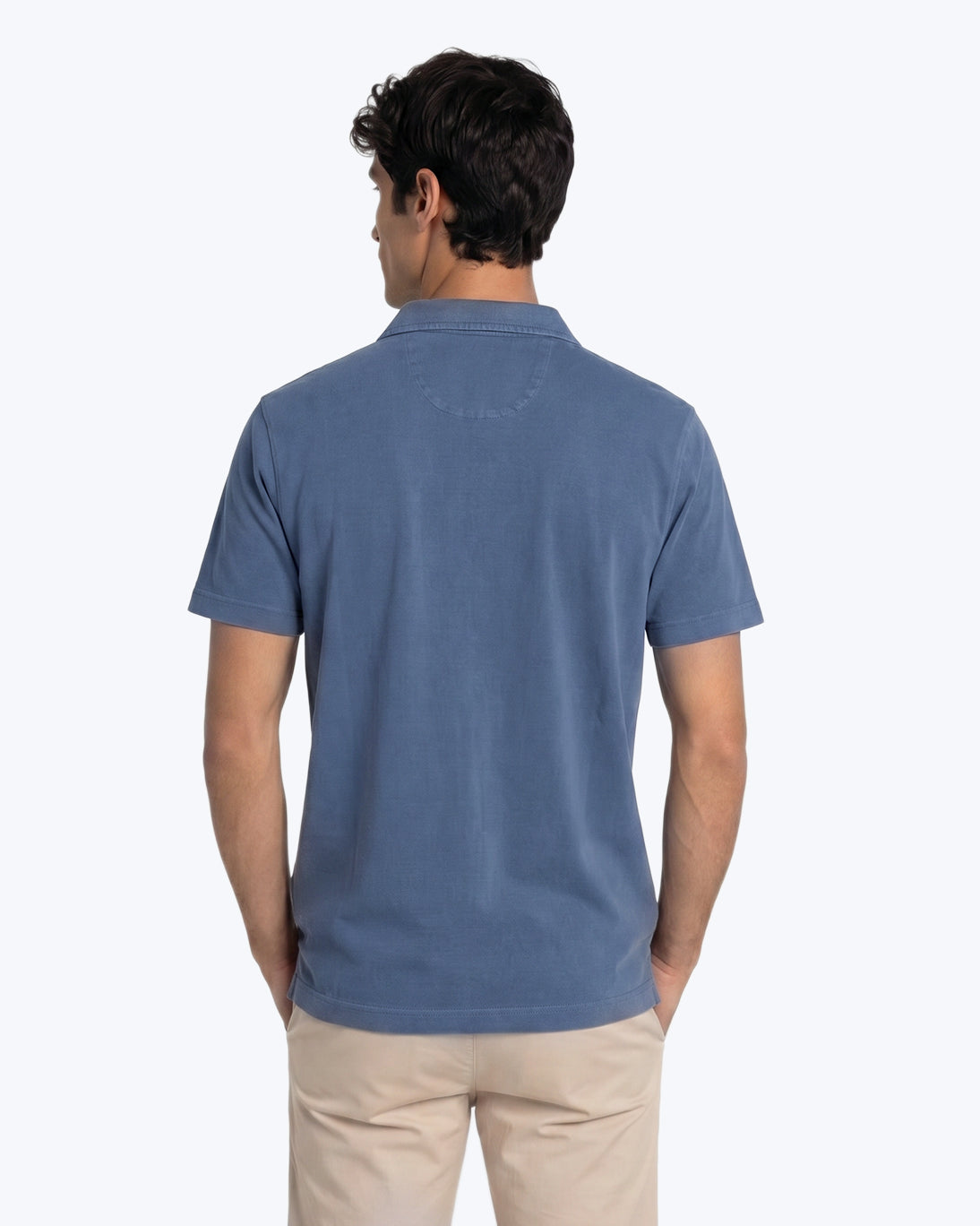 POLO DE JERSEY MANGA CORTA AZUL MEDIO TWAY