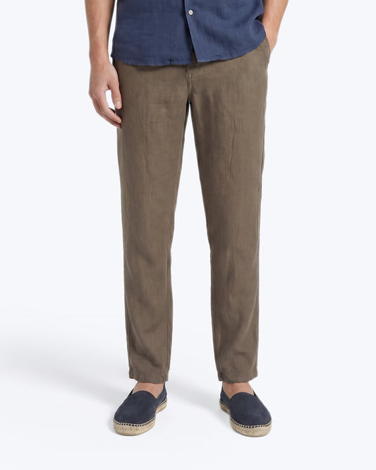 PANTALÓN DE LINO VERDE AMARRONADO CALA 1789