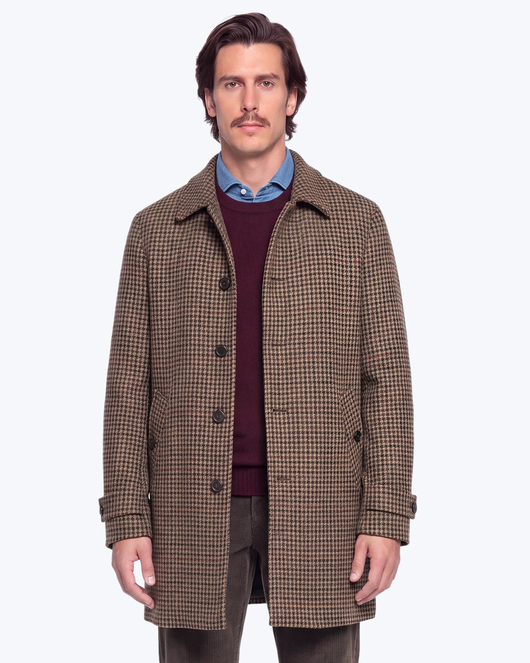 ABRIGO DE CUADROS MARRÓN OLIVA CAMPLIN