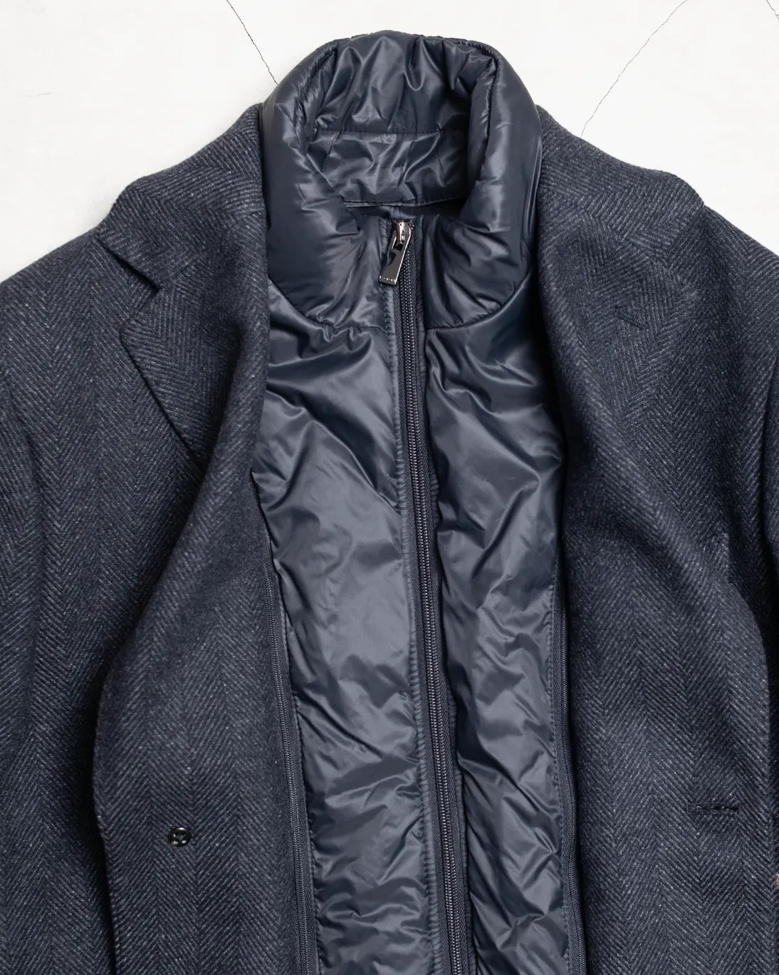 ABRIGO DE ESPIGA NAVY PAOLONI
