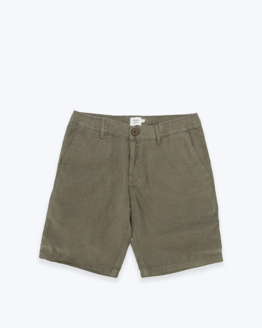 BERMUDAS DE LINO VERDE MILITAR CALA 1789