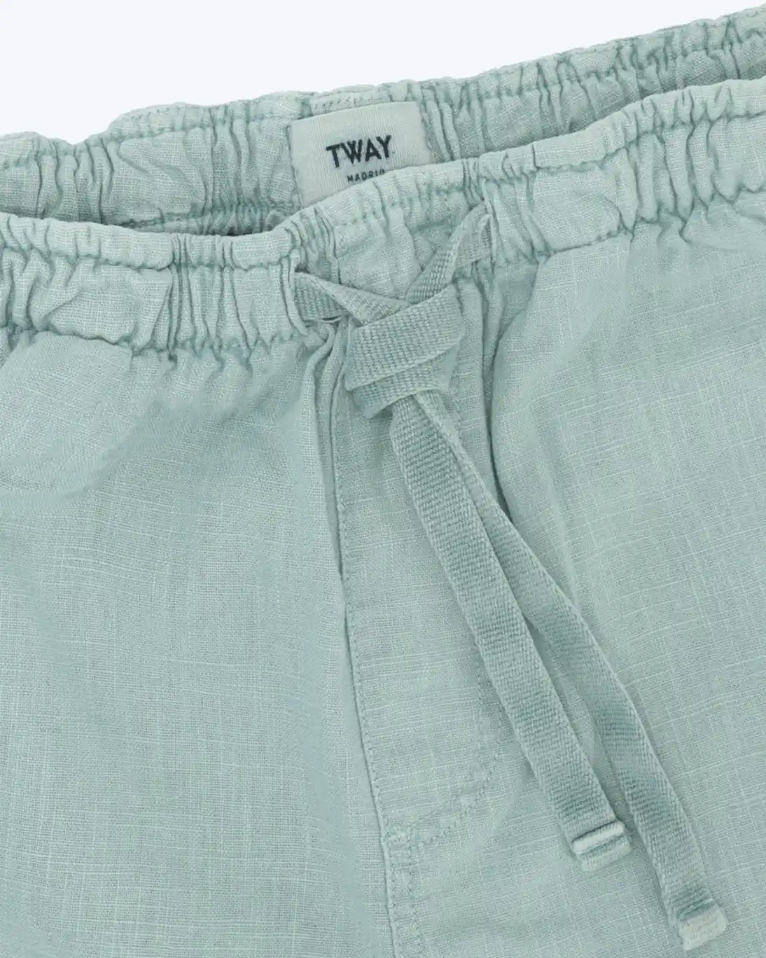 BERMUDAS DE LINO VERDE AGUA TWAY