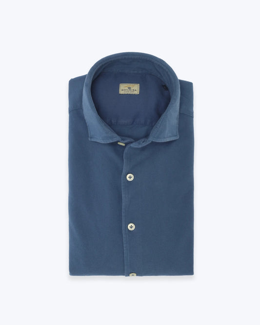 CAMISA DE PIQUÉ AZUL MEDIO SONRISA