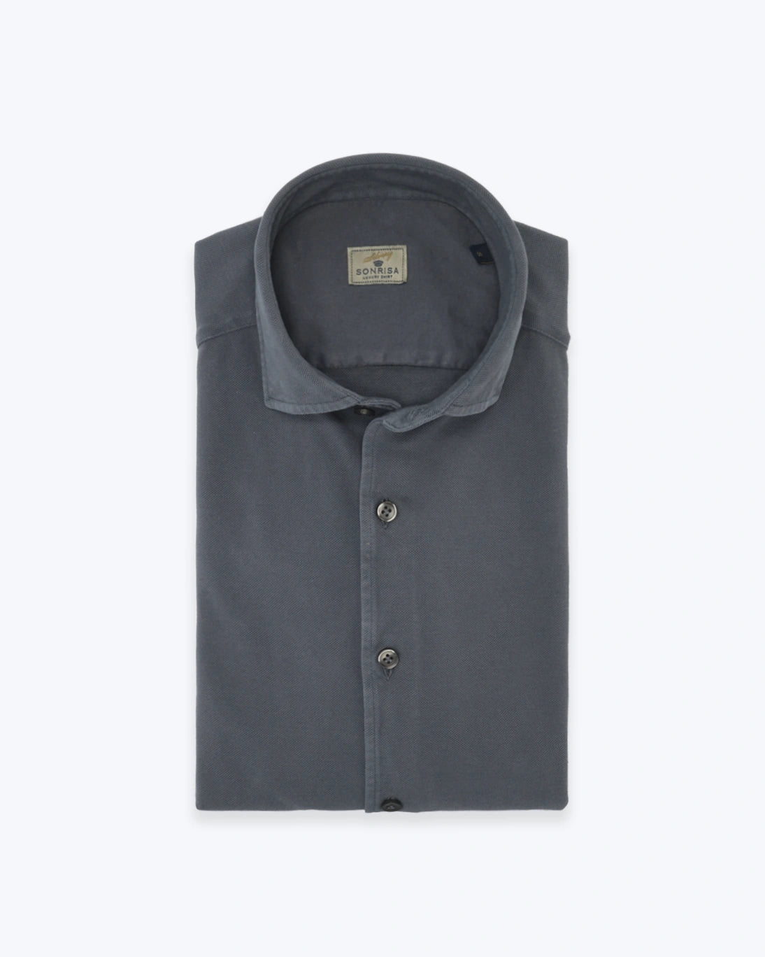 CAMISA DE PIQUÉ GRIS OSCURO SONRISA