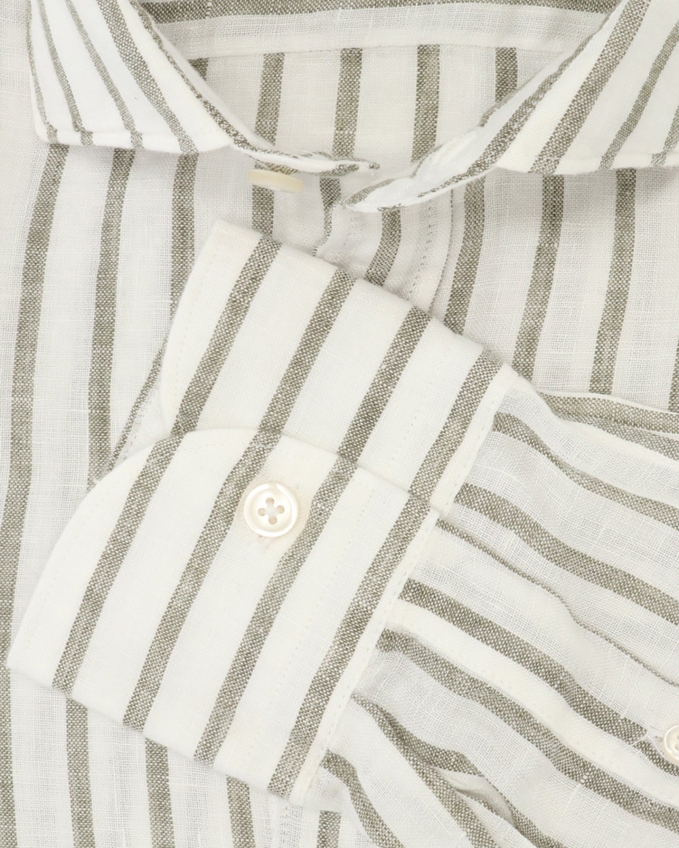 CAMISA LINO BLANCO CON RAYAS VERDES GHIRARDELLI