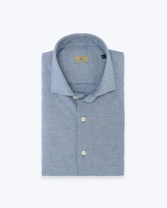 CAMISA AZUL DE FRANELA SONRISA