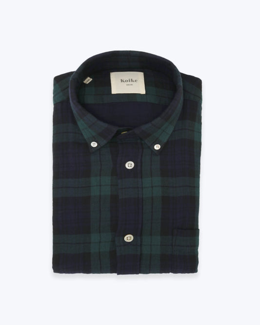 CAMISA ESCOSEA VERDE Y AZUL KOIKE