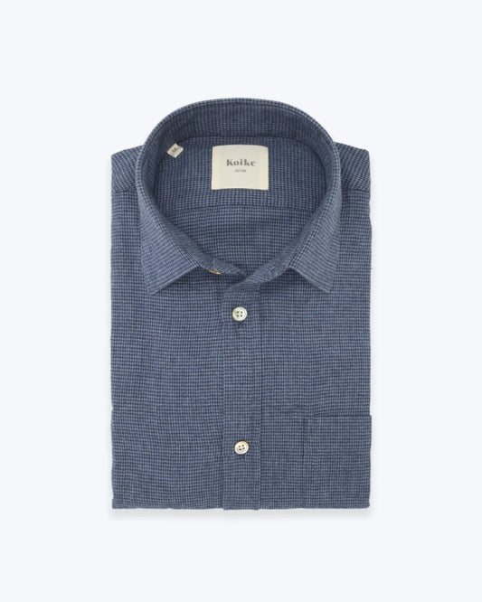 CAMISA PATA DE GALLO AZUL KOIKE