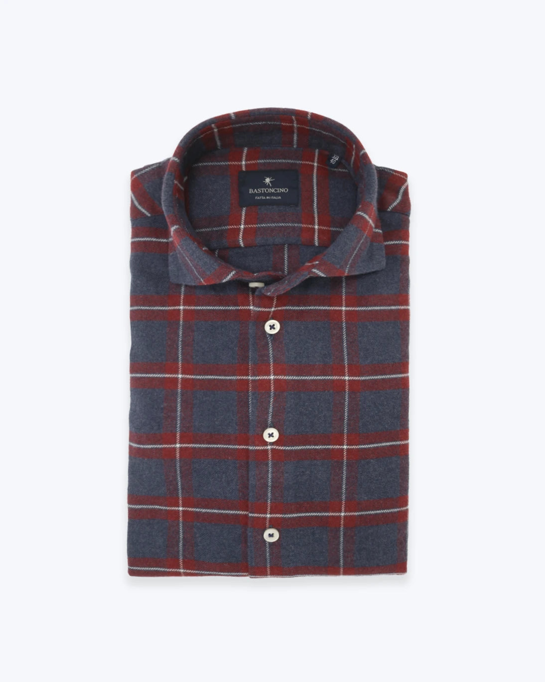 CAMISA ESCOCESA AZUL Y ROJA BASTONCINO