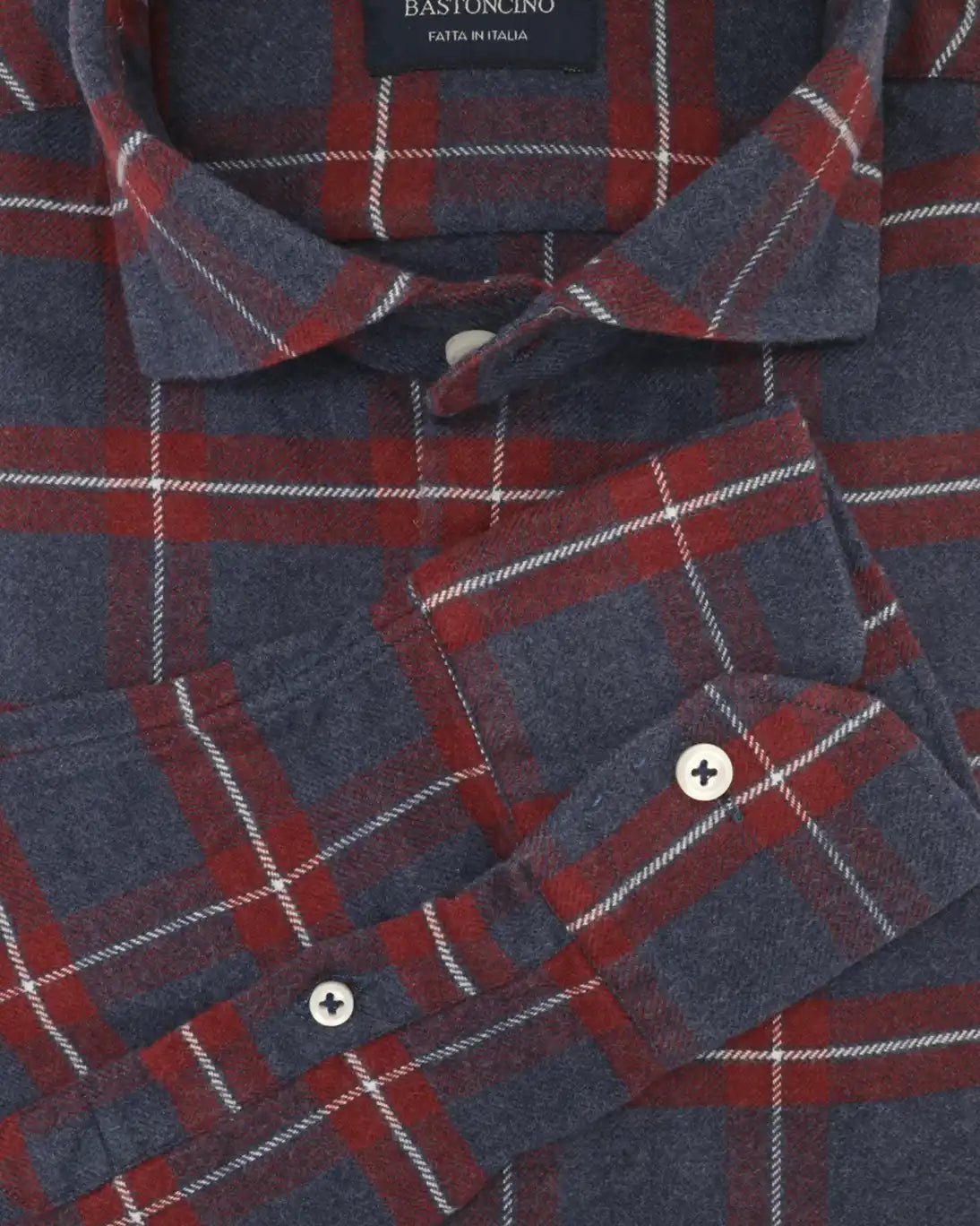 CAMISA ESCOCESA AZUL Y ROJA BASTONCINO