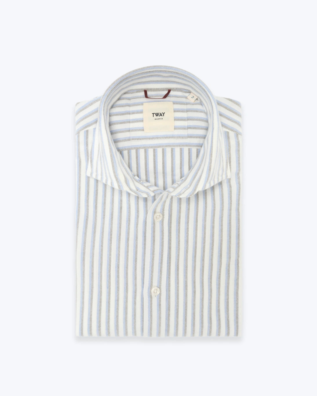 CAMISA DE RAYAS GRISES Y AZULES TWAY