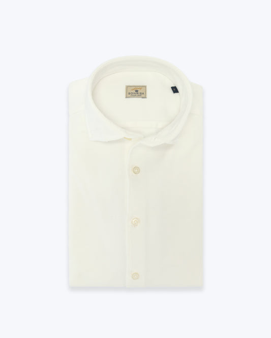 CAMISA DE PIQUÉ BLANCA SONRISA