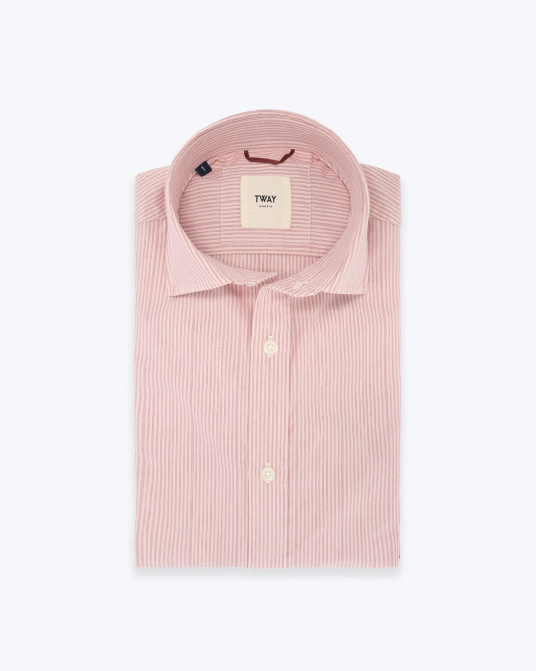 CAMISA ROSA CON RAYAS FINAS TWAY